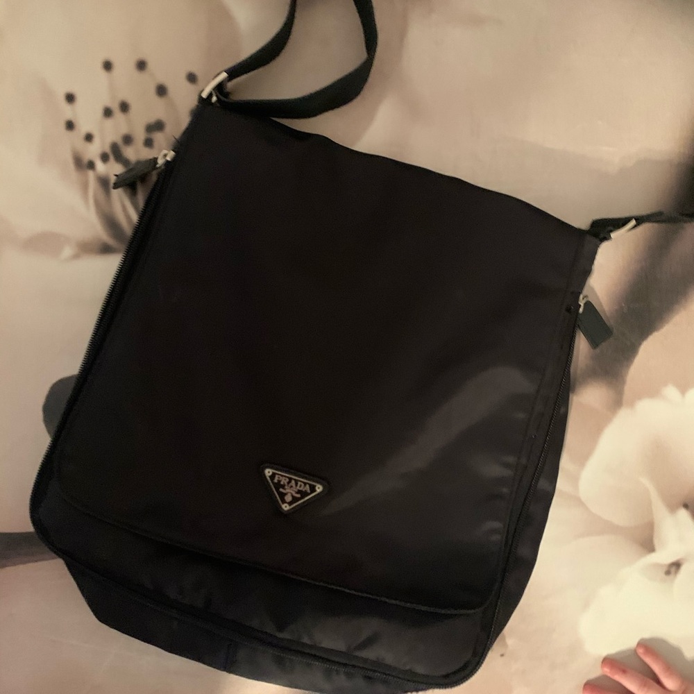 Prada nylon messenger bag